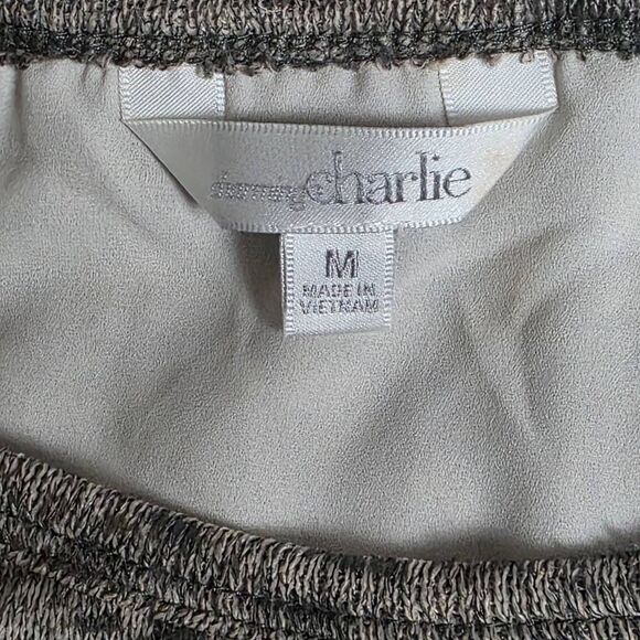 Francesca’s Charlie M Gray Knit Chiffon Hem Top - Picture 5 of 7